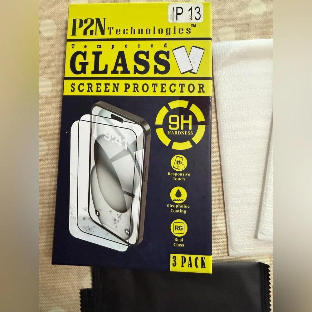 🌺 3/$12 P2N Technologies Glass Screen Protector 3 Pack